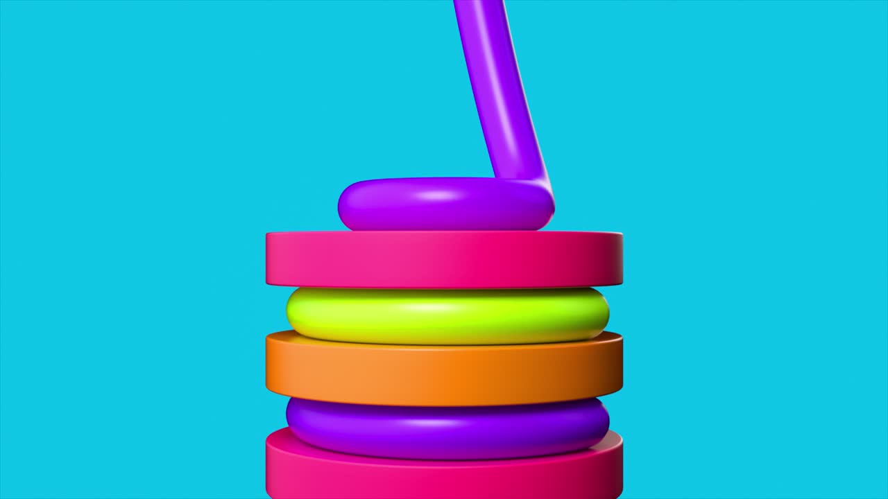 formas geométricas 3d coloridas apiladas