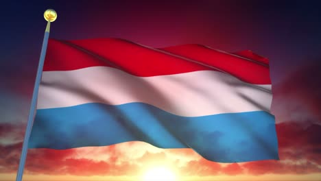 4k bandera muy detallada de luxemburgo en bucle