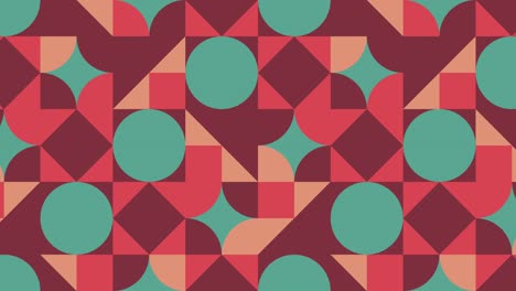 vintage geometric pattern with animated tiles in warm color palette. simple motion graphic seamless looped animation in retro flat style