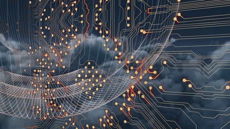 animation of processor socket over cloudy sky