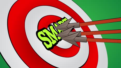 pfeile treffen das auge des stiers mit dem text smart.