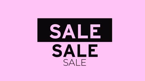 Animation-of-sale-text-on-pink-background