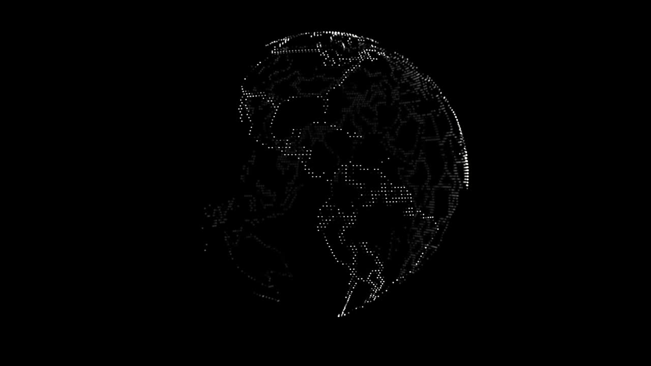3D Planet Earth Preset 4 in Hologram Wireframe Style, Just drop the