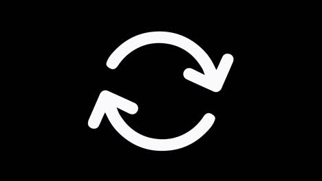 simple recycle icon animation. refresh button. alpha channel, 4k