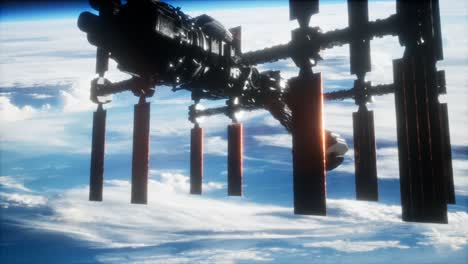 estación espacial internacional en el espacio exterior sobre el planeta tierra