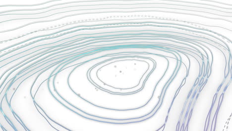 animación de partículas sobre estructuras de topografía contra el espacio de copia en fondo blanco