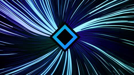 abstract digital art with glowing blue and black lines forming a spiral pattern