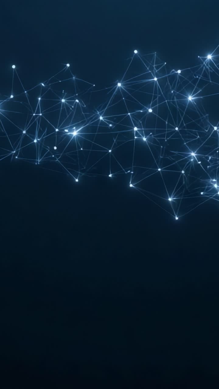 Abstract Representation of Digital Connectivity Through Interconnected Light Nodes Against a Dark Background, Highlighting the Complexity of Network Structures
