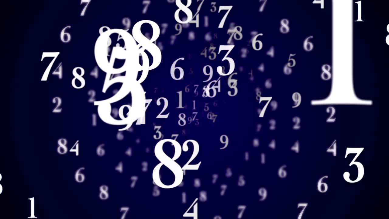 números de animación, fondo, renderización, bucle, con el canal alfa