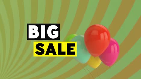 Animation-of-big-sale-text-with-colorful-balloons-on-striped-background