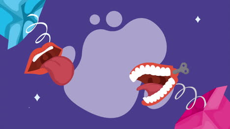 boca y lengua mecánicas divertidas con caja de regalos