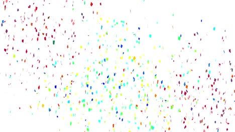 animation of colourful confetti on white background