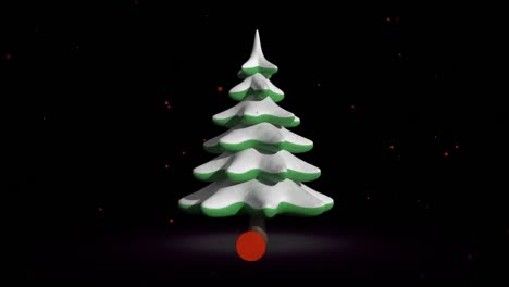 Animación-De-Girar-El-árbol-De-Navidad-Sobre-Fondo-Negro.