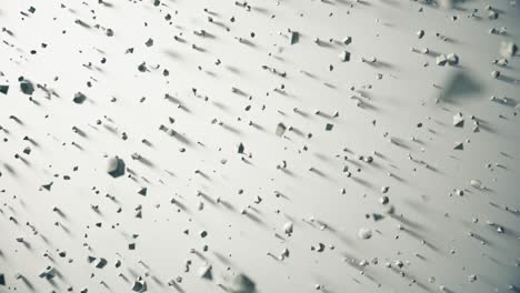 formas geométricas abstractas que caen sobre un fondo blanco