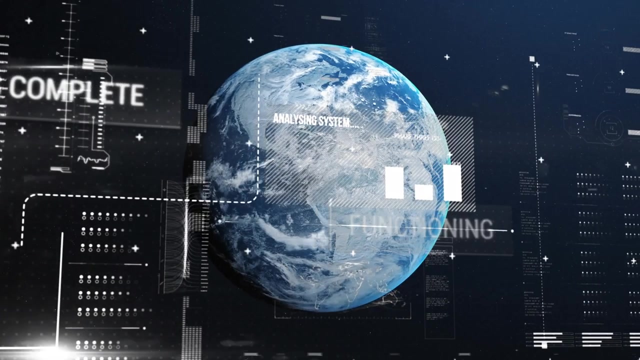 Animation of data processing over globe
