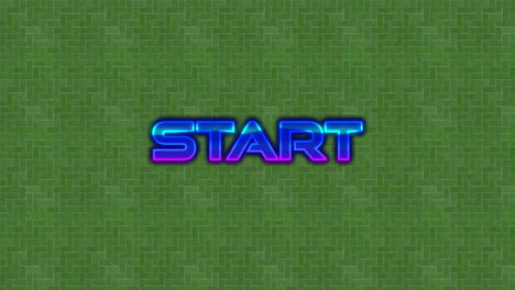 animation of start text on green background