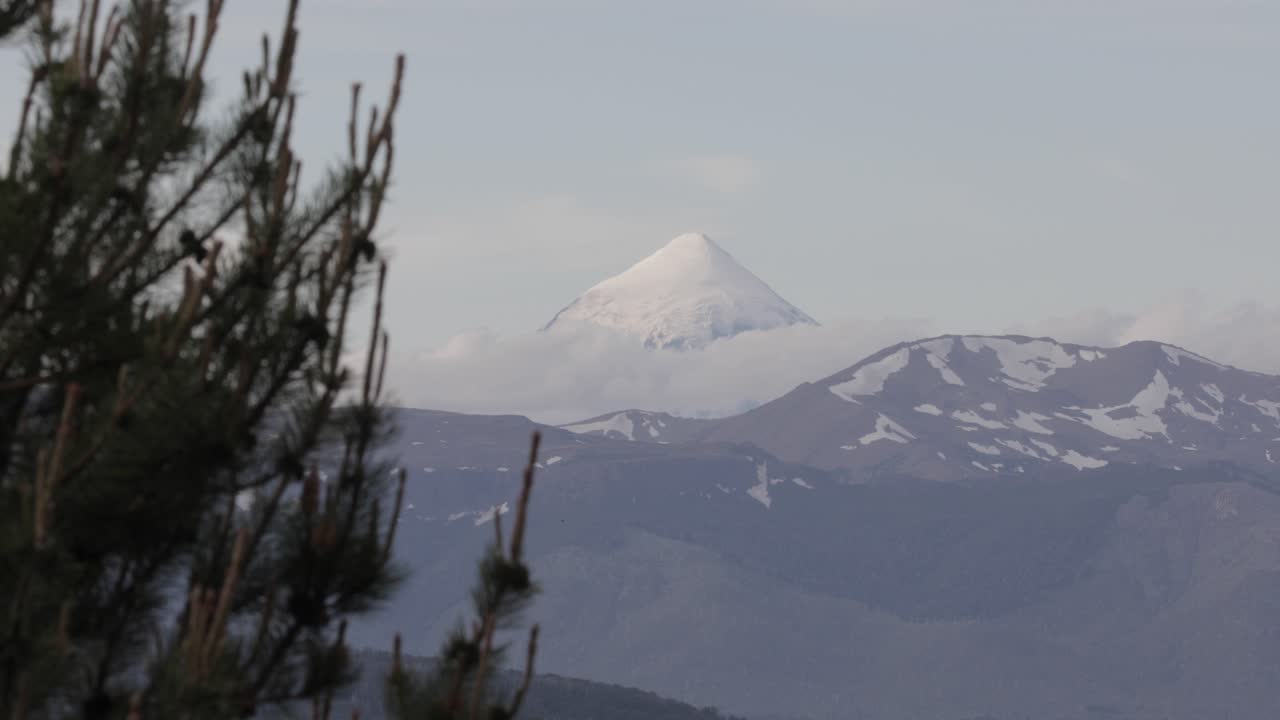 Stratovolcano cone shaped Lanin Argentina Neuquen wide