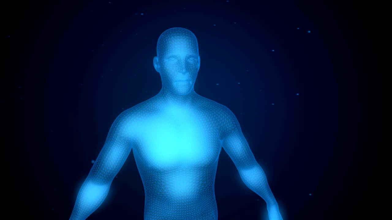 modelo tridimensional del hombre en el espacio