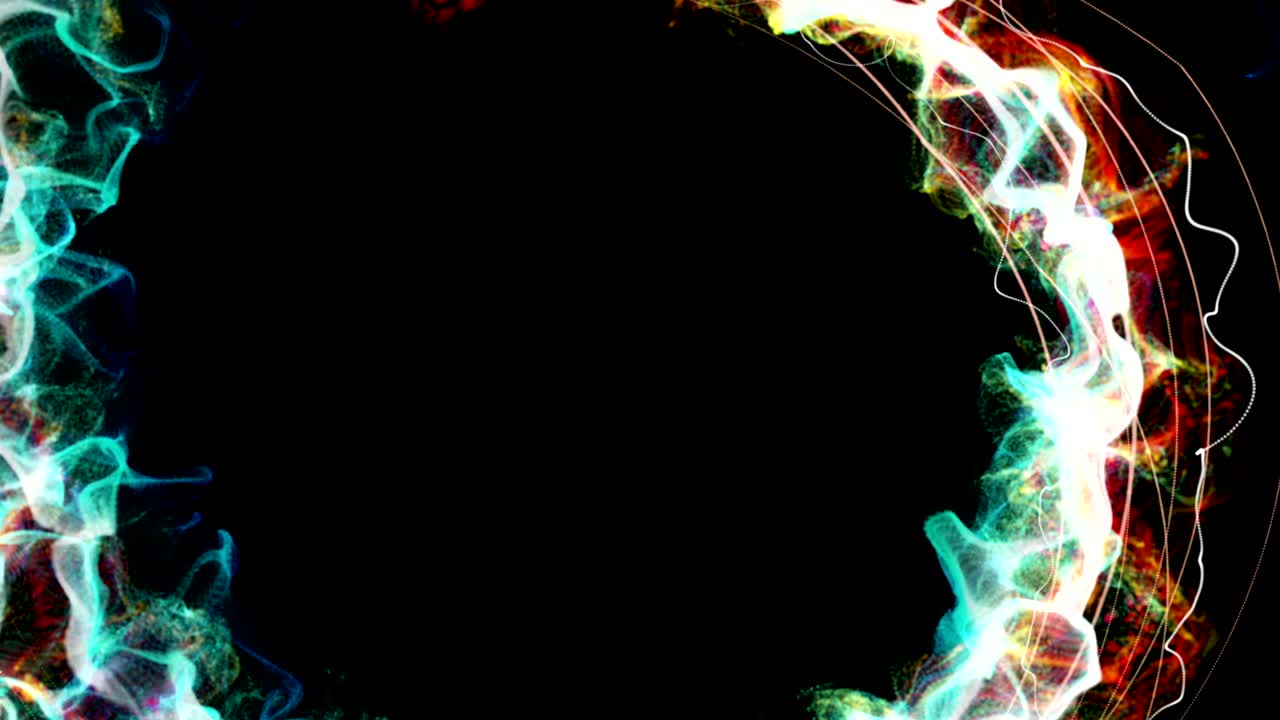 anillo de partículas mágicas fondo abstracto, animación