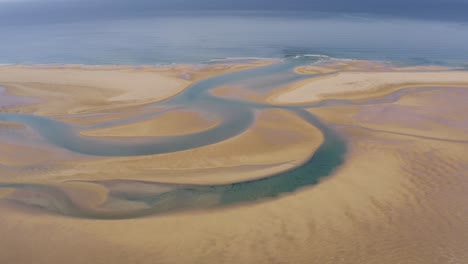 Scenic-Aerial-View-Of-Magical-Red-Sand-Beach-Raudasandur-In-Westfjords,-Iceland