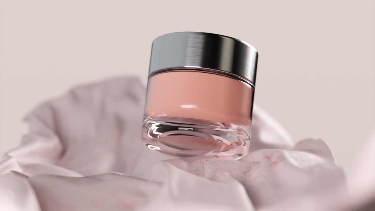 modelo de frasco de cosméticos de crema rosada