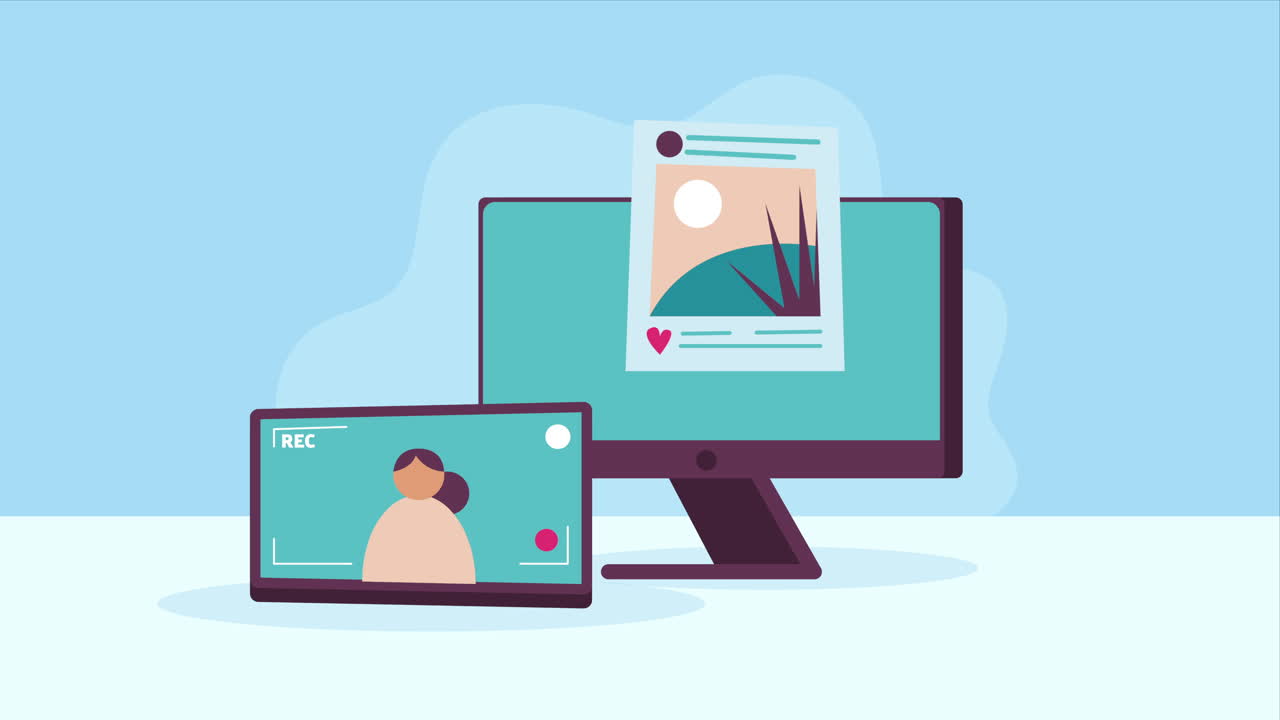 vloger femenina en la animación de los dispositivos