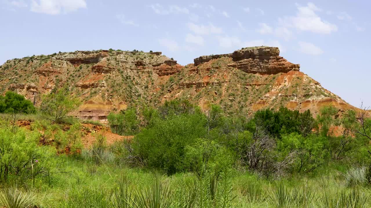 Static video of mountains in Palo Duro Canyon State Park in Texas