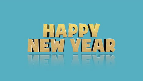 Cartoon-Happy-New-Year-text-on-a-vibrant-blue-gradient