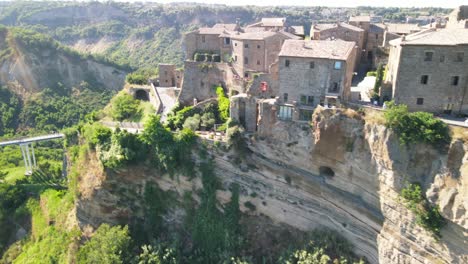 civita di bagnoregio is a medieval town in italy up on a hill