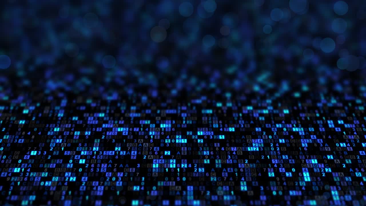 Blue hexadecimal big data digital code.