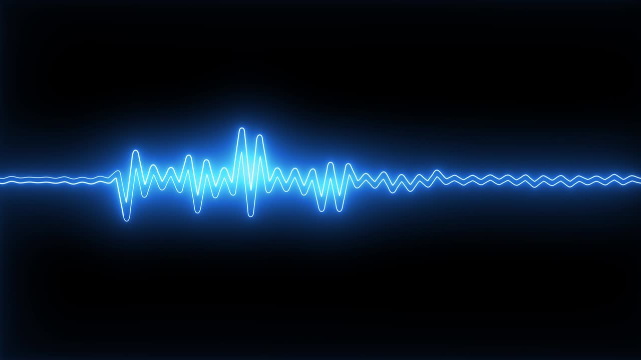파란색 형광 그래피티 음악 주파수 파동 - 루프