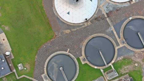 top view of water treatment solution recirculation solid contact clarifier sedimentation tank