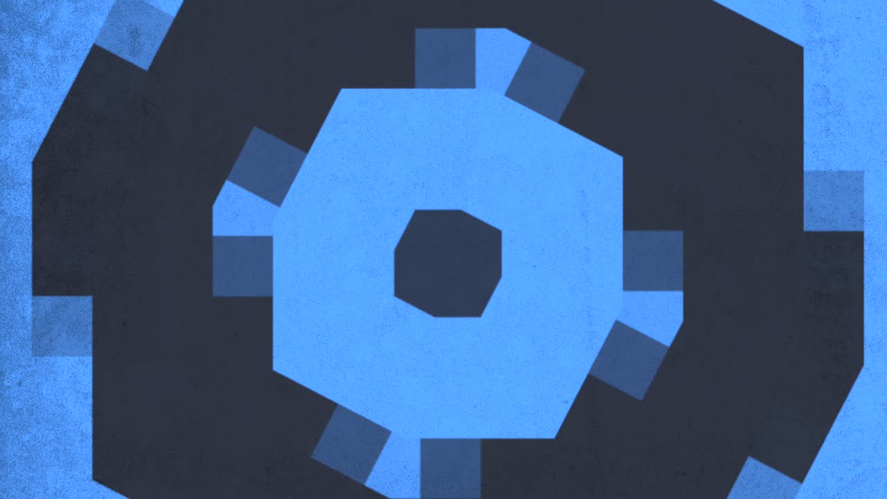 diseño abstracto azul y negro con círculo central y círculos circundantes