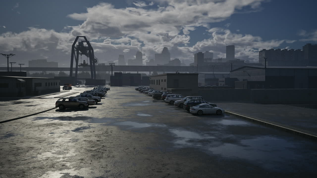 도로 에 주차 된 차 의 줄