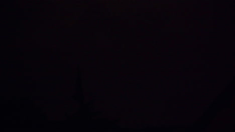 tormenta eléctrica por la noche, árbol y casa de luz de fondo de los rayos, disparo de luz baja estática