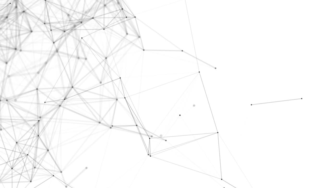 Plexus fantasy abstract technology. Abstract geometric background with moving lines, dots and triangles. Science. Medicine and technology. Loop animations