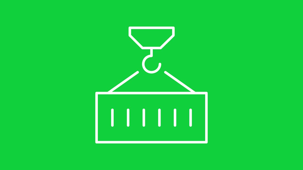 Container bianco da costruzione su Green Screen.