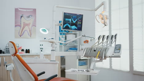 interior of empty stomatology orthodontist office with nobody in it