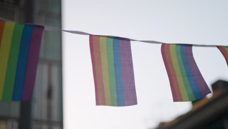 pride flags in santiago de chile streets