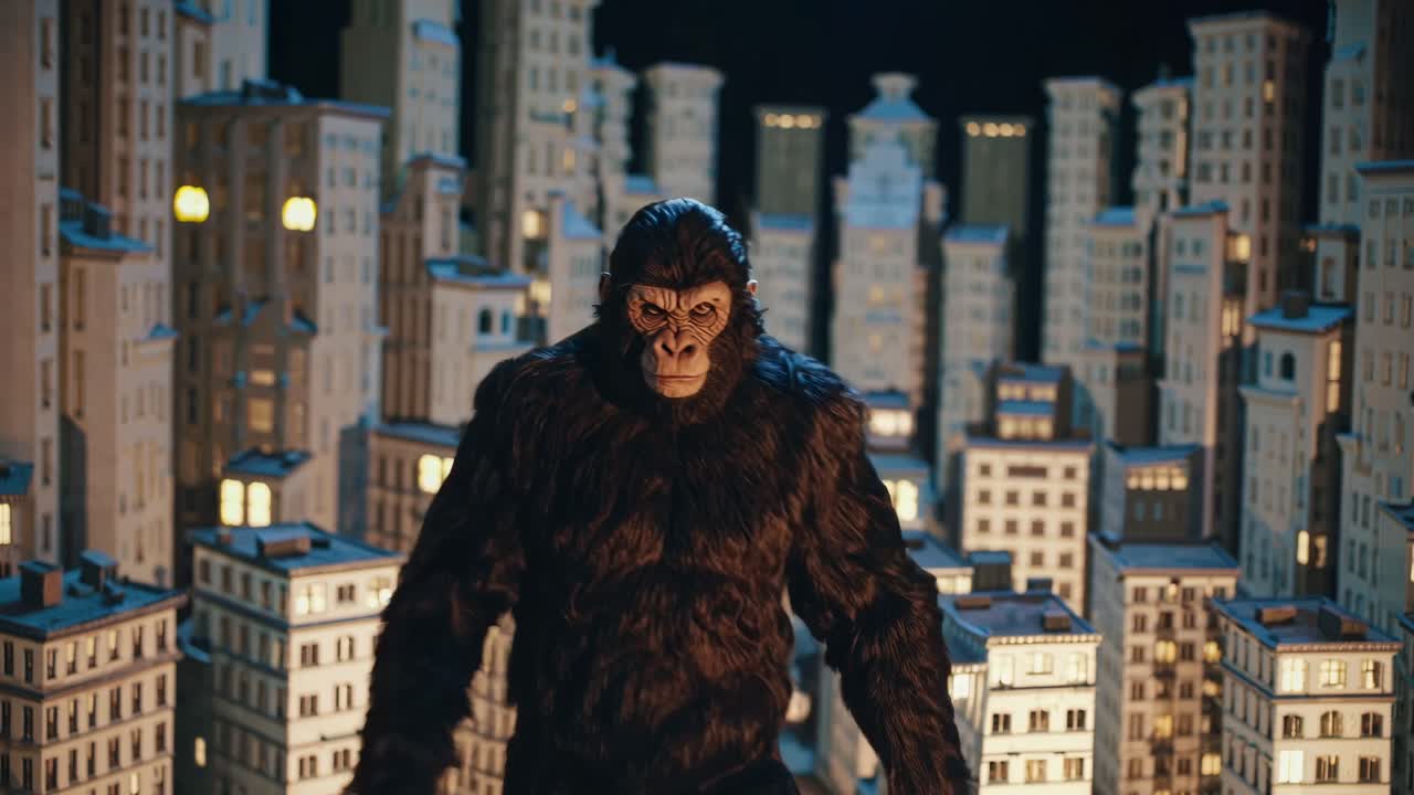Ape in a Cityscape