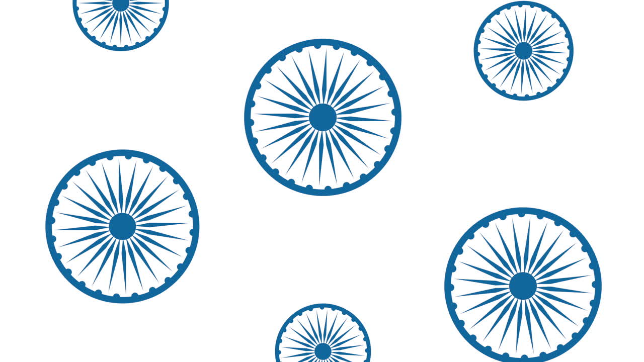 animación de celebración de la india con ashoka chakra