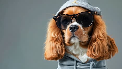 a dog wearing a hat and sunglasses