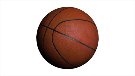 seamless looping animation of basketball ball on white background. sport and recreation concept. animation of a basketball ball