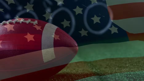 American-Football-Ball-Aus-Leder-Mit-Amerikanischer-Flagge