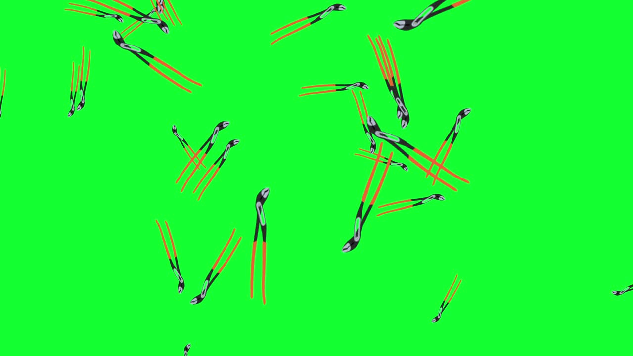 pliers tools falling animation on green screen chroma key , graphic elements