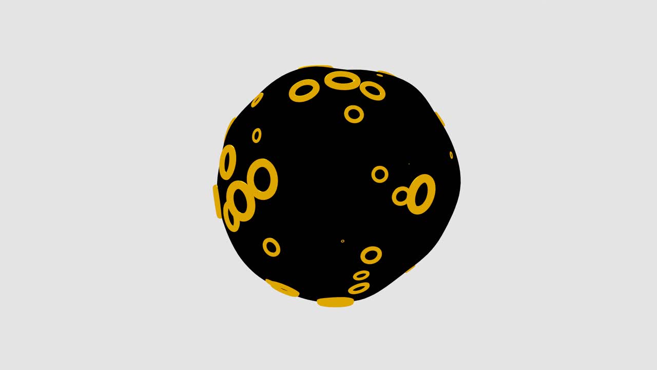 animación 3d abstracta, movimiento en bucle de 4k de una forma futurista negra y naranja