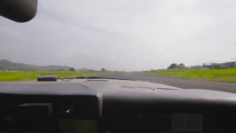 general shot, landing strip from the cockpit