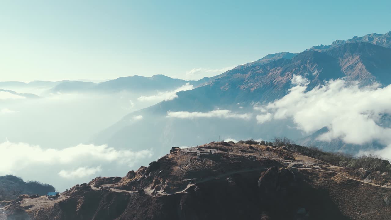 Breathtaking aerial of Mardi Himal High Camp, Nepal