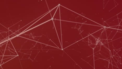 animation of white network of connections moving over red background