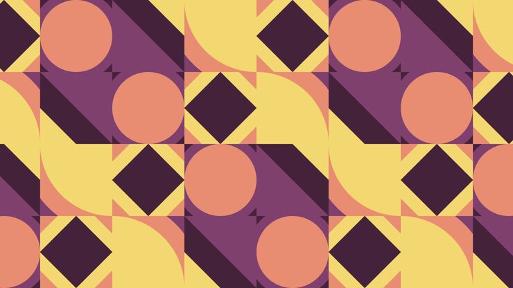Multicolor geometric pattern with animated tiles. Abstract shapes in minimal dynamic mosaic. Motion graphic background in a flat design